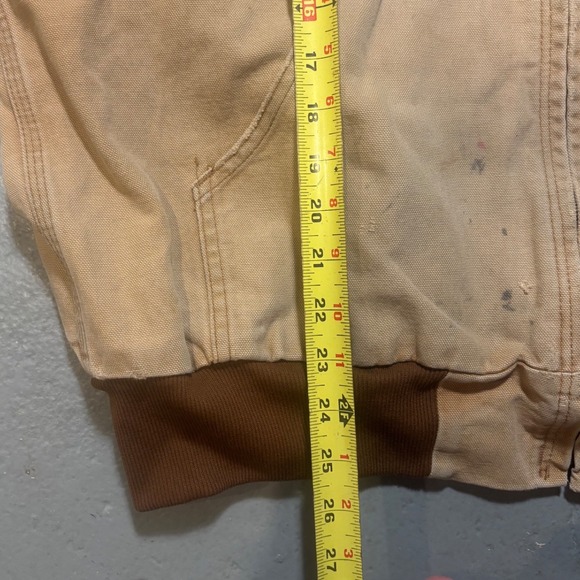 Carhartt Mens J131 BRN Active Jacket Brown Duck Canvas Distressed Large Faded - Picture 4 of 8